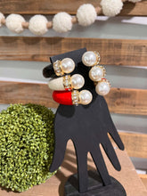 Load image into Gallery viewer, Designer Inspired Pearl &amp; Marble Claw Bangle
