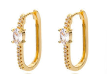 Load image into Gallery viewer, Water Resistant💧Geometric Square Hoop Gold Earrings
