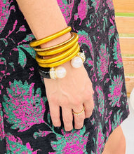 Load image into Gallery viewer, Designer Inspired Pearl &amp; Marble Claw Bangle
