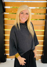 Load image into Gallery viewer, Charcoal Textured Mockneck Boxy Top
