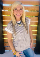 Load image into Gallery viewer, Striped Capped Sleeve Top
