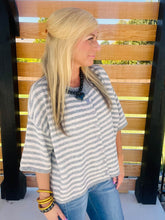 Load image into Gallery viewer, Oversized Striped Button Up Sweater
