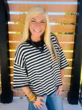 Load image into Gallery viewer, Oversized Striped Button Up Sweater

