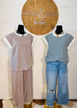 Load image into Gallery viewer, Striped Capped Sleeve Top
