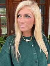 Load image into Gallery viewer, Pair of Pearls Gold Cuban Chain Link Necklace
