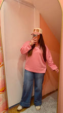 Load image into Gallery viewer, Oversized Crew Neck Scuba Top: Pink or Red
