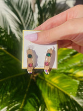 Load image into Gallery viewer, Water Resistant Multi Stone Hoop Earrings
