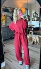 Load image into Gallery viewer, Dark Red Baggy Barrel Sweatpants
