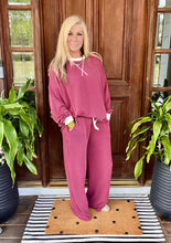 Load image into Gallery viewer, Hunter Green Raised Ribbed Contrast Detail Top/Pants Set by Zenana
