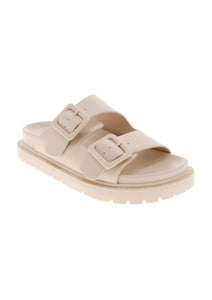 MIA Tumbled Double Buckle Slide Sandal : 2 colors