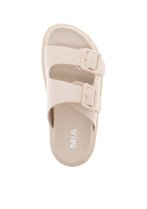 MIA Tumbled Double Buckle Slide Sandal : 2 colors