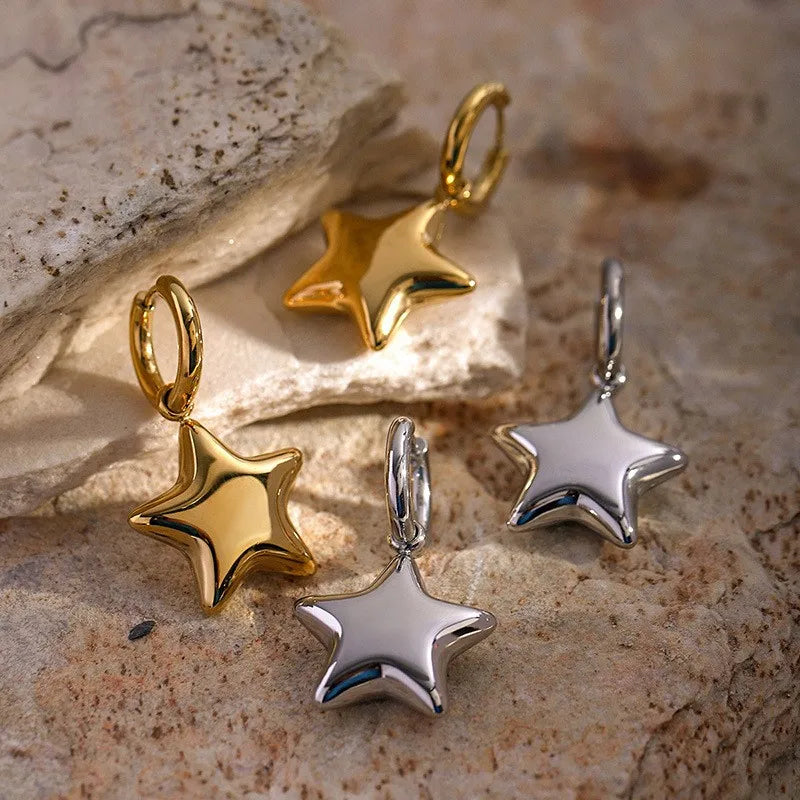 Star Hoop Earrings