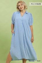 Load image into Gallery viewer, Gingham Collared Midi Dress by Umgee
