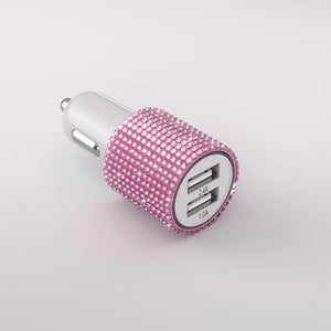 Bling Dual Usb Car Charger with Lightning Cable