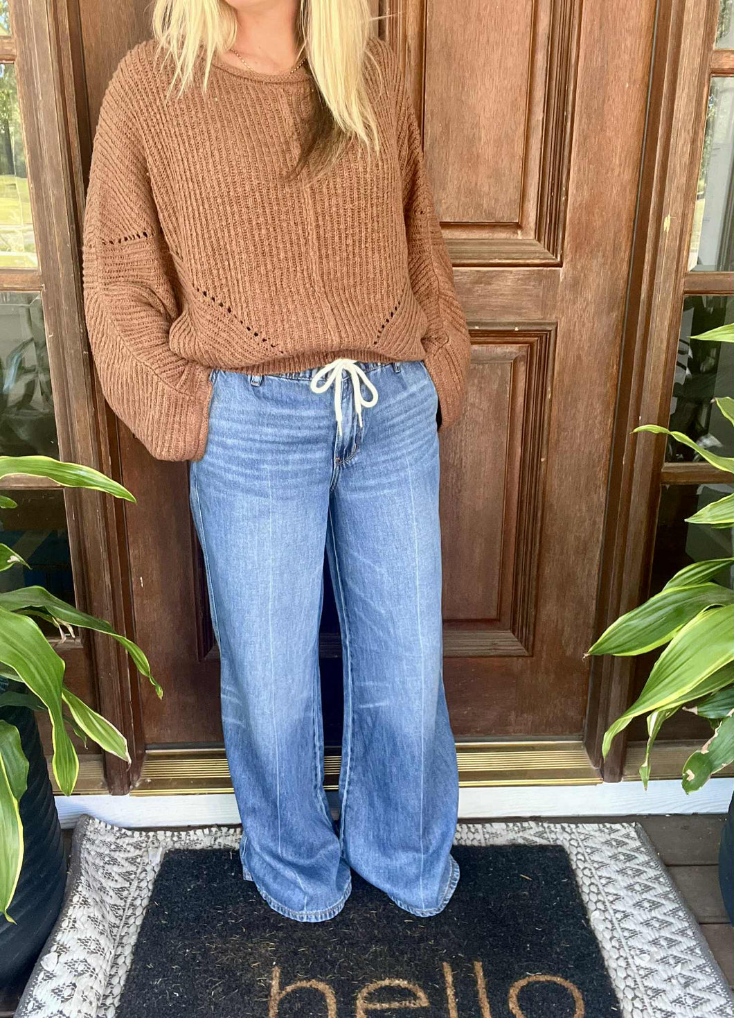 Judy Blue High Waist Palazzo Featherweight Rigid Elastic Waistband