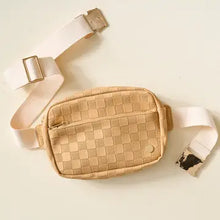 Load image into Gallery viewer, Darling Effect Tan Urban Check Belt Bag
