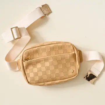 Darling Effect Tan Urban Check Belt Bag