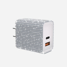Load image into Gallery viewer, Silver Rhinestone Wall Charger with Ip/Android
