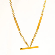 Load image into Gallery viewer, 18K Gold Non-Tarnish Flat Bar Chain Choker
