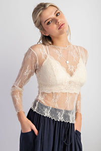 Easel Lace Sheer Top