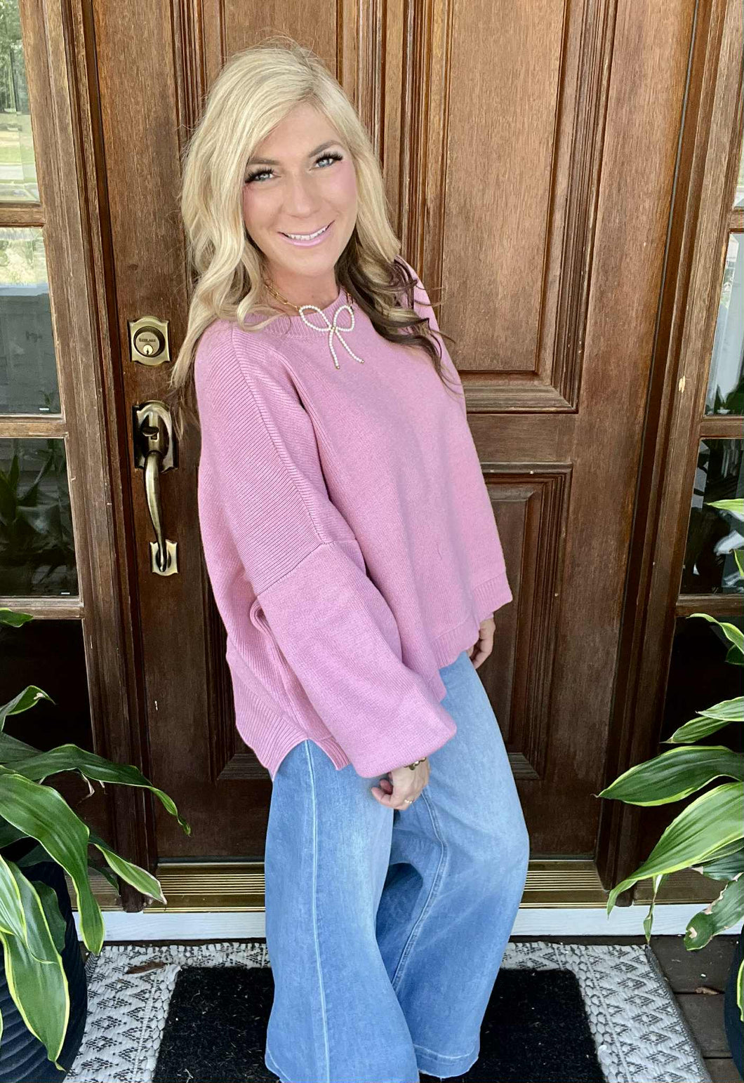 Lilac Drop Shoulder Sweater by Wishlist