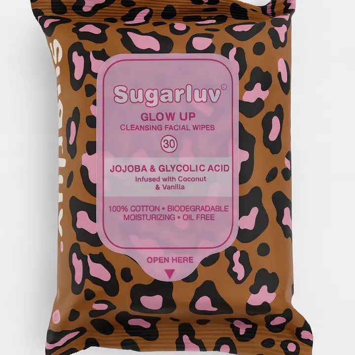 Facial Cleansing Glow-Up Wipes Glycolic Acid + Jojoba