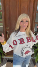 Load and play video in Gallery viewer, White Razorbacks Long Sleeve Cropped Sweatshirt
