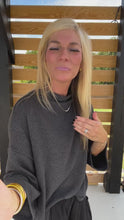 Load and play video in Gallery viewer, Charcoal Textured Mockneck Boxy Top
