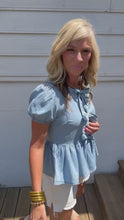 Load and play video in Gallery viewer, Chambray Tie Front Top
