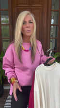 Load and play video in Gallery viewer, Oversized Crew Neck Scuba Top: Pink or Red
