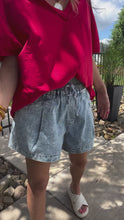 Load and play video in Gallery viewer, Soft Washed Denim Smocked Waist Shorts
