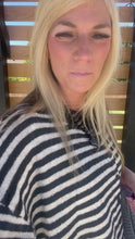 Load and play video in Gallery viewer, Oversized Striped Button Up Sweater
