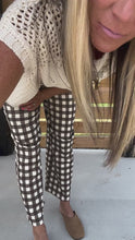 Load and play video in Gallery viewer, Anniewear Brown Comfort Stretch Gingham Jeans

