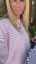 Load and play video in Gallery viewer, Oversized Striped Boyfriend Tee
