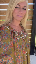 Load and play video in Gallery viewer, Olive Floral Collared Babydoll Dress
