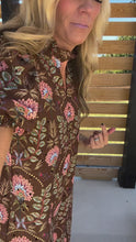 Load and play video in Gallery viewer, Brown Floral Eyelet Midi Dress with Puff Sleeves 💐
