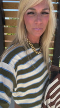 Load and play video in Gallery viewer, Striped Luxe Knit Top By Entro: 2 Color Options
