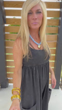 Load and play video in Gallery viewer, Black Padded Mineral Wash Jumpsuit by BIRDIE
