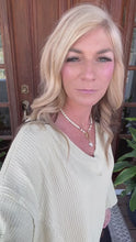 Load and play video in Gallery viewer, Matcha Latte Textured Oversized V-Neck Top
